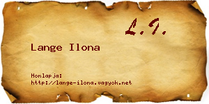 Lange Ilona névjegykártya